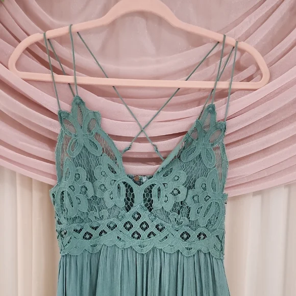 Free People Asymmetrical Teal Dress - Picture 5 of 5